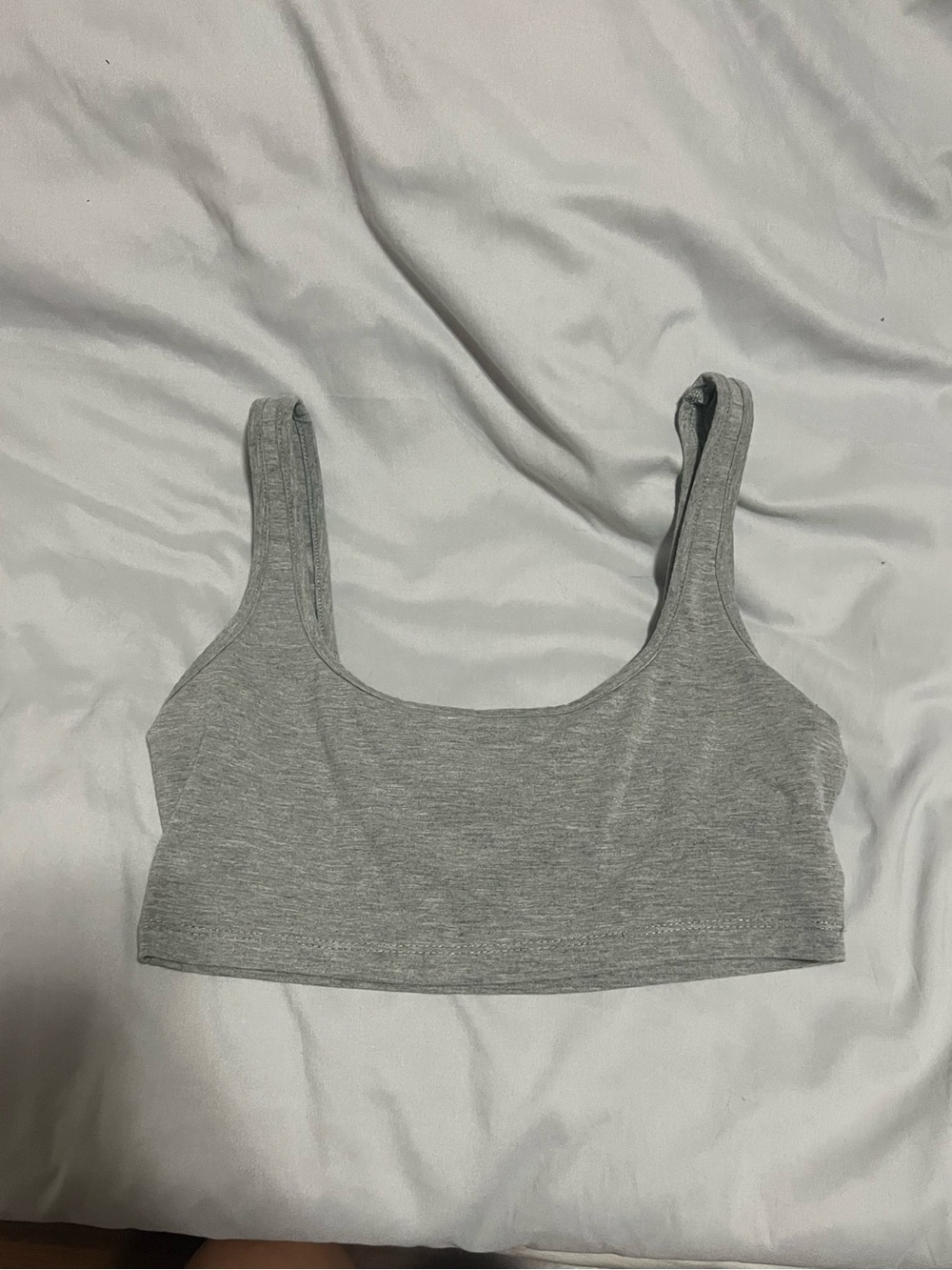 Grey Scoop Neck Bra Tank Top